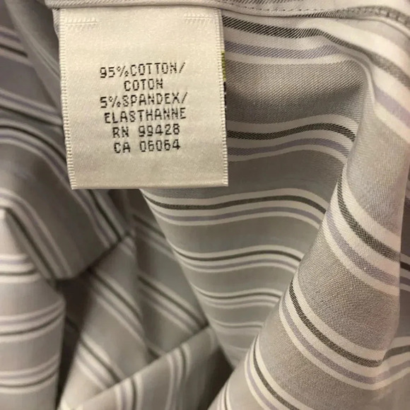 Bugatchi Men’s Button Down Cement Stripe - Picture 6 of 6